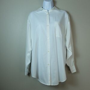 J Crew White Cotton Button Down Shirt One Size Fits All